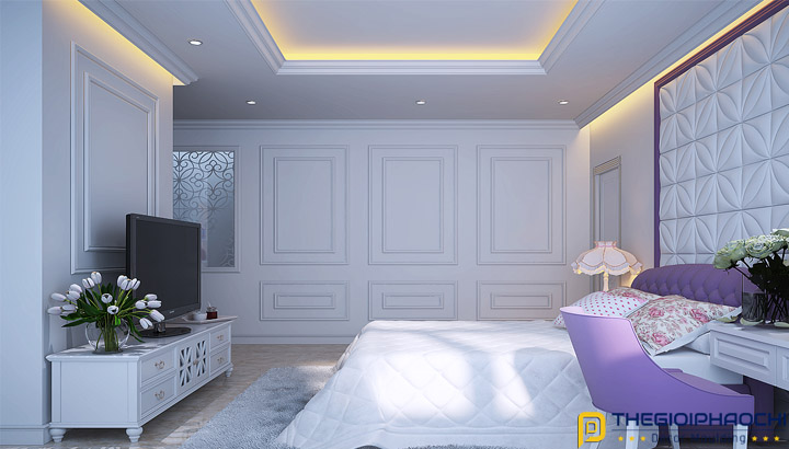 phào chỉ tân cổ điển châu âu trang trí phòng ngủ đẹp